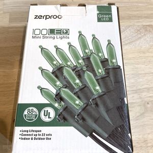 Bundle Christmas lights-  Green LED, 100 mini string lights- (6) pks for $ 50.00